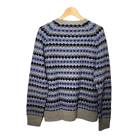 J. Crew McCallum Fair Isle 100% lambs wool sweater size L - Picture 5 of 5